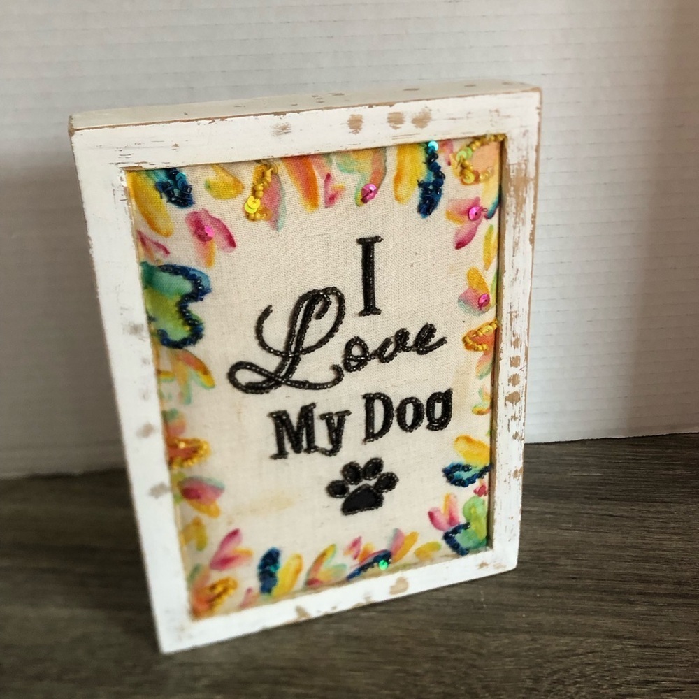 Colourful 'I Love My Dog' Decorative Sign